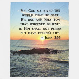 COBERTOR DE VELO INSPIRANDO JOHN 3:16 DESIGN DE FOTO SUNRISE