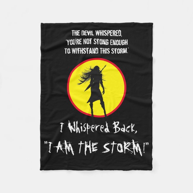 COBERTOR DE VELO INSPIRE MULHER DE GUERRA FÉ COM COTAÇÃO (Frente)