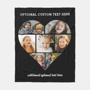Cobertor De Velo Instagrama Preto de Colagem de Foto do Coração Per