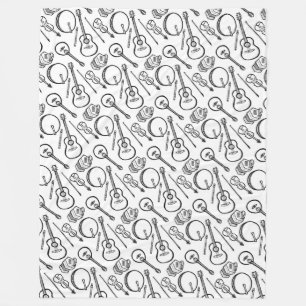 Cobertor De Velo Instrumento Musical Irlandês Fleece Blanket