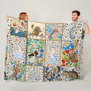 COBERTOR DE VELO INSTRUMENTOS MUSICAIS DE JOGO BESTIÁRIO MEDIEVAL