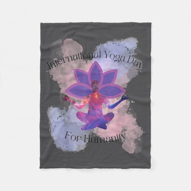 Cobertor De Velo International Yoga Day For Humanity  (Frente)