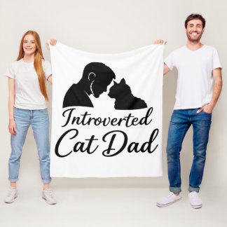 Cobertor De Velo Introverted Cat Dad Silhouette Fleece Blanket - Co