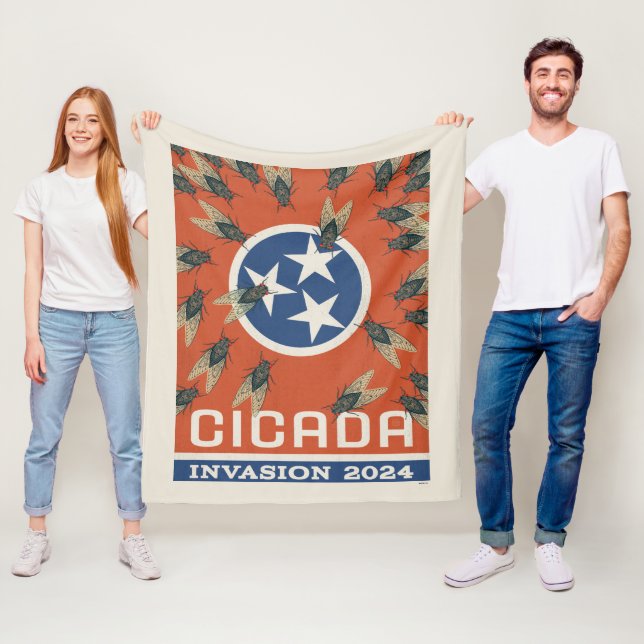 Cobertor De Velo Invasão do Tennessee Flag Cicada (In Situ)