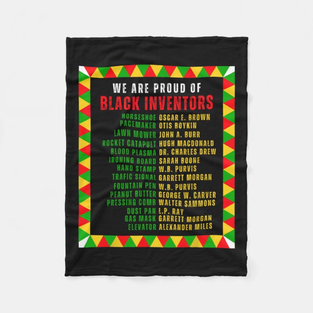 Cobertor De Velo Inventores Negros História Negra Orgulhosa Mês Raí (Frente)