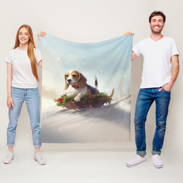 Cobertor De Velo Inverno da neve do Natal da Beagle (In Situ)