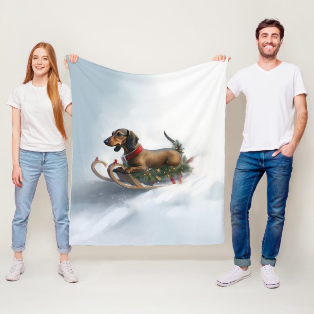 Cobertor De Velo Inverno de neve de Natal Dachshund (In Situ)