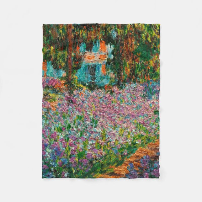 Cobertor De Velo Íris Jardim Monet Giverny flores (Frente)