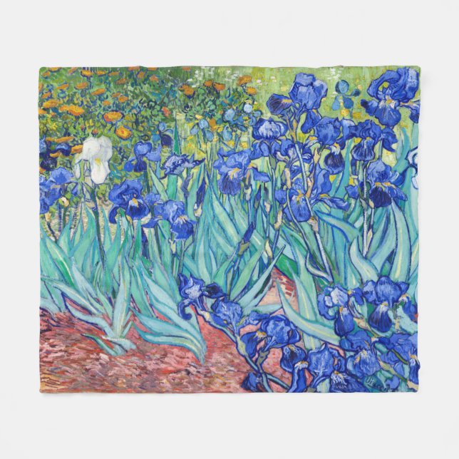 Cobertor De Velo Irises Vincent van Gogh (Frente (Horizontal))