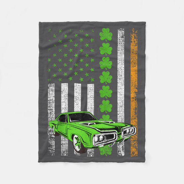 Cobertor De Velo Irish American Flag Lucky Car Racing St. Patrick's (Frente)
