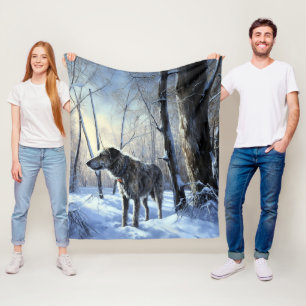 Cobertor De Velo Irish Wolfhound  Deixe Nevar Natal