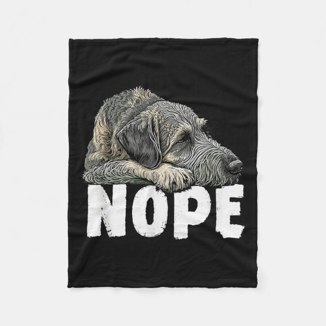 Cobertor De Velo Irish Wolfhound Nope Funny Lazy Pet Dog Cute  (Frente)
