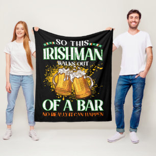 Cobertor De Velo Irlandês Bebendo Cerveja Dia de São Patrício