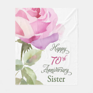 Cobertor De Velo Irmã Aniversário de 70 Anos Jubileu Rosa Rosa Pink