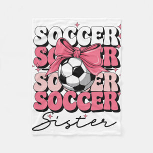 Cobertor De Velo Irmã de futebol Groovy Coquette Bow Futebol