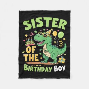 Cobertor De Velo Irmã Do Menino Do Aniversário Família De Dinossaur