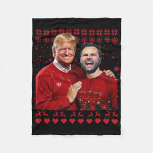 Cobertor De Velo Irmãos Trump Vance Engraçados Vermelhos Natal Feio
