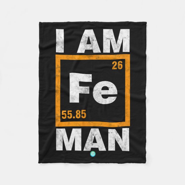 Cobertor De Velo Iron (fe) Man Funny Periodic Elemen Gift  (Frente)