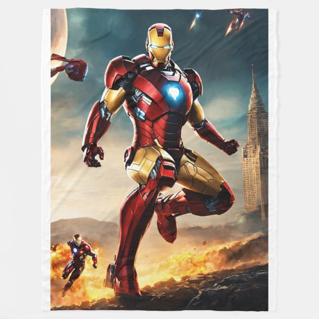Cobertor De Velo Ironman's Fleece Super Herói Fleece Blanket (Frente)