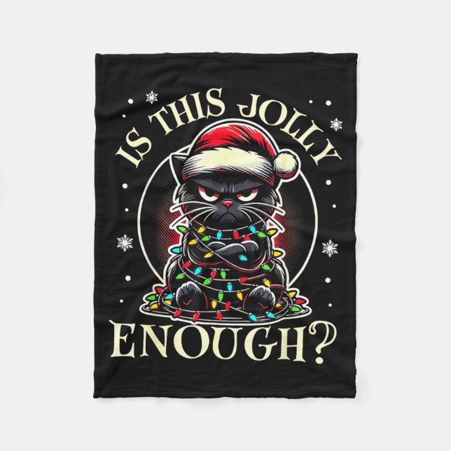 Cobertor De Velo Is This Jolly Enough Funny Cat Christmas Meme  (Frente)