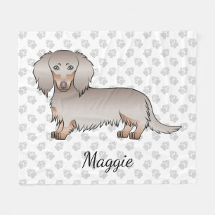Cobertor De Velo Isabella E Tan Long Hair Dachshund Dog & Paws