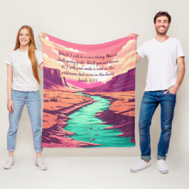 Cobertor De Velo Isaiah 43:19 Fleece Blanket River Desert
