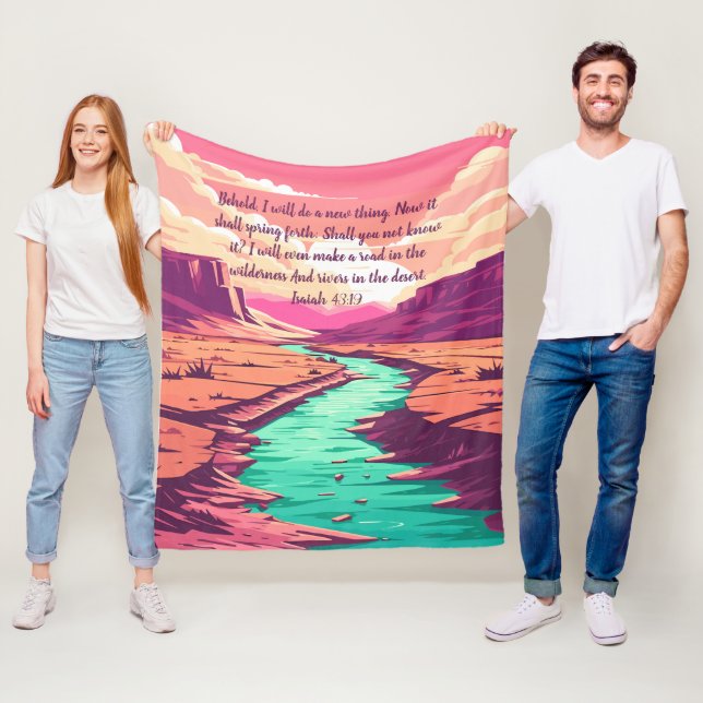 Cobertor De Velo Isaiah 43:19 Fleece Blanket River Desert (In Situ)