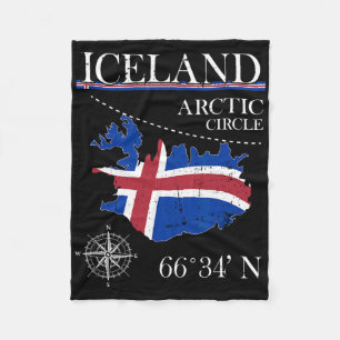 Cobertor De Velo Islândia - Círculo Polar - Bandeira Islandesa Pola
