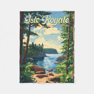 Cobertor De Velo Isle Royale National Park Ilustration Viagem Art