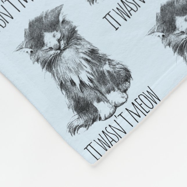Cobertor De Velo It Wasn't Meow Cute Fluffy Kitten Light Blue (Quina)
