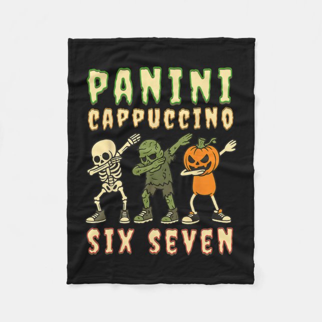 Cobertor De Velo Italian Brainrot Panini de Halloween Cappuccino Se (Frente)