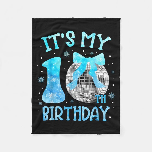 Cobertor De Velo Its My 10th Birthday Coquette Bow Disco 10 Year Ol (Frente)