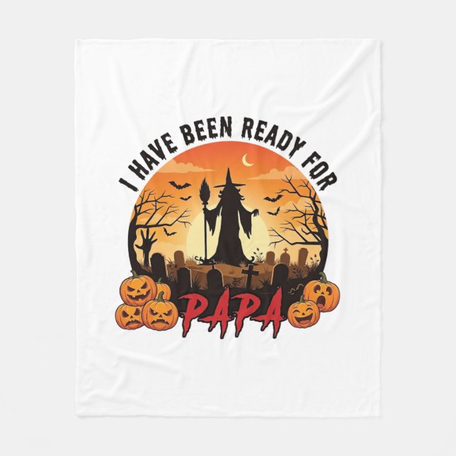 Cobertor De Velo Já Estiveram Prontos Papai Halloween Bruxa Abóbora (Frente)