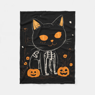 Cobertor De Velo Jack O Lantern Halloween Spooky Kawaii Skeleton Ca