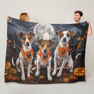 Cobertor De Velo Jack Russell Halloween Assustador