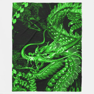 Cobertor De Velo Jade Imperador Chinês Dragon Art Fleece Blanket