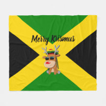 Jamican Reindeer Christmas Blanket