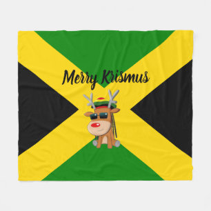 Cobertor De Velo Jamican Reindeer Christmas Blanket
