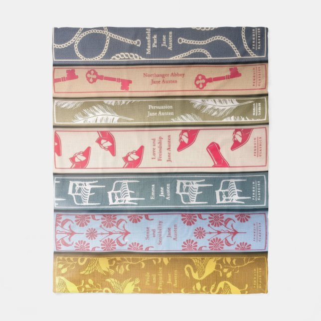 Cobertor De Velo Jane Austen's Books Fleece Blanket (Frente)