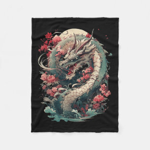 Cobertor De Velo Japonês - Aestic Dragon Japonês Art Japan Tatto