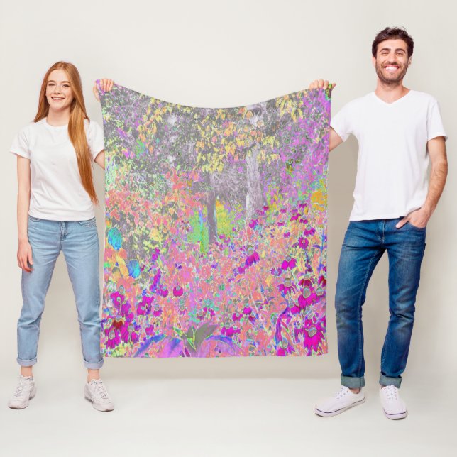 Cobertor De Velo Jardim de Aquarelas Sunrise com Flores Roxas (In Situ)