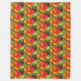 Cobertor De Velo Jardim De Flor Laranja E Vermelho