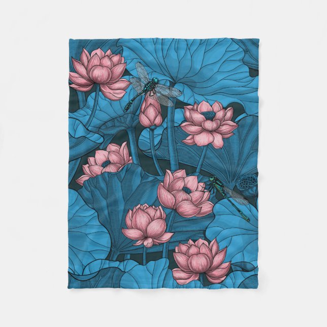 Cobertor De Velo Jardim de lótus noturno (Frente)
