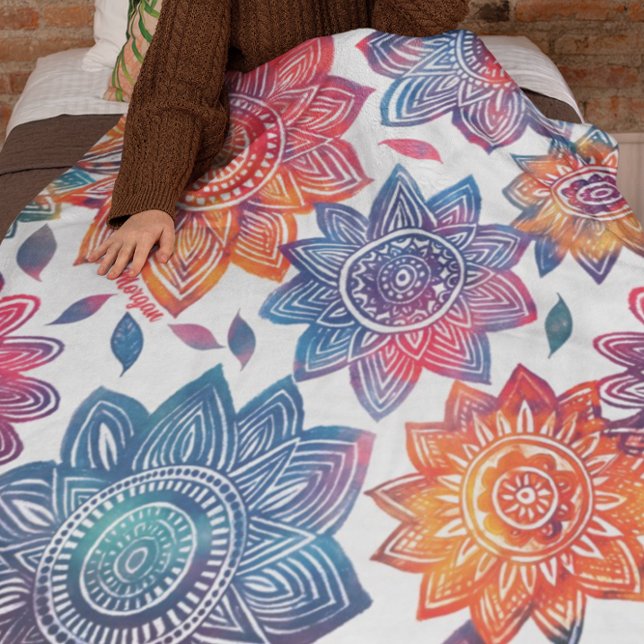 Cobertor De Velo Jardim de Mandala - Presente de Boho Vibrante (Criador carregado)