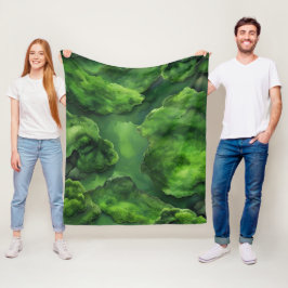 Cobertor De Velo "Jardim de Moss" Realístico e Abstrato Verde