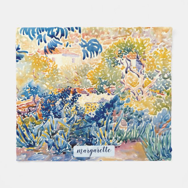 Cobertor De Velo Jardim do Artista do Monograma Moderno Personaliza (Frente (Horizontal))