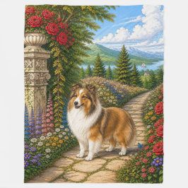 Cobertor De Velo Jardim Inglês Shetland Sheepdog