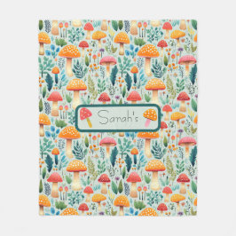 Cobertor De Velo Jardim verde de cogumelos