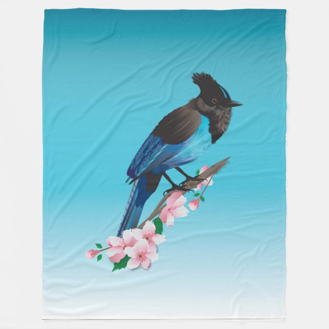 Cobertor De Velo Jay Fleece Blanket do Steller (Frente)