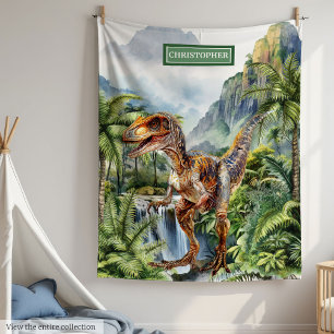 Cobertor De Velo Jazevinho do Dinossauro Pré-Histórico Personalizad